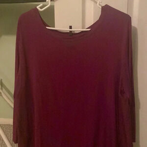NYDJ burgundy blouse Size L.
